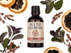 Wild Man Beard Oil Conditioner Tundra scent in 50ml amber glass bottle. Lemon slices and peppermint leaves surround.