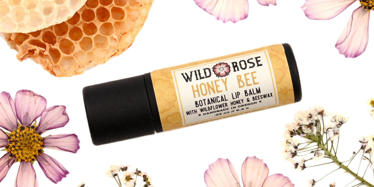 Natural Lip Balm Honey Bee Wild Rose