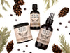 Wild Man beard care set in The Original scent with 50ml Beard Conditioner, 4oz Beard Wash and 4oz Beard Cream. Cedar, fir cones and juniper berries surround.