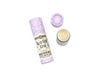 Wild Rose Biodegradable Glitter Stix makeup balm in Stardust on a white background with lid removed revealing a silver sparkly balm.