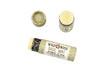 Basil Mint Natural Lip Balm in a biodegradable paper tube on a white background. The cap is off revealing a creamy light green balm. 