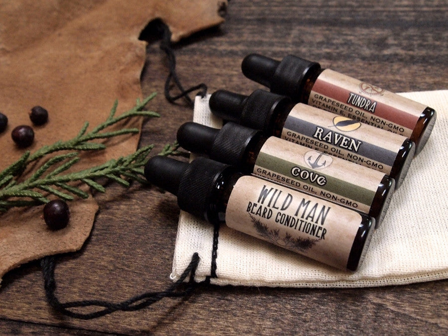 Image of Wild Man Beard Oil Conditioner - Trial Size Sampler Pack - Wild Rose Herbs - 1