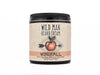 Wild Man Softening Beard Cream Windfall in 4oz amber glass jar on white background.